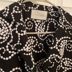 Alexis Black & White Embroidered Dress
